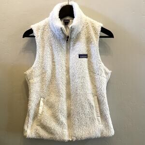 Patagonia Womens Los Gatos Sherpa Fleece Vest White Faux Fur Women's Size S